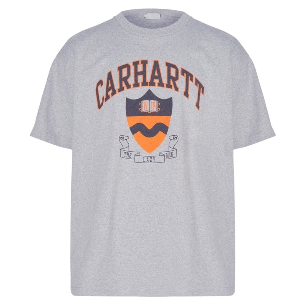 Carhartt WIP S/S Lazy Duck Academy T-Shirt Grey Heather Mens Size Small‎ NWT